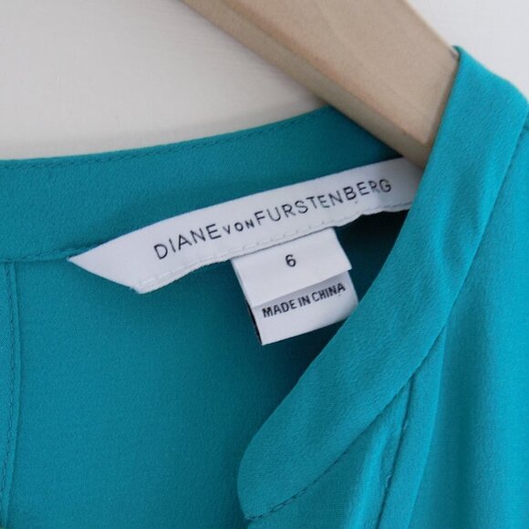 100% silk DVF long sleeve pullover tunic dress - Picture 4 of 9